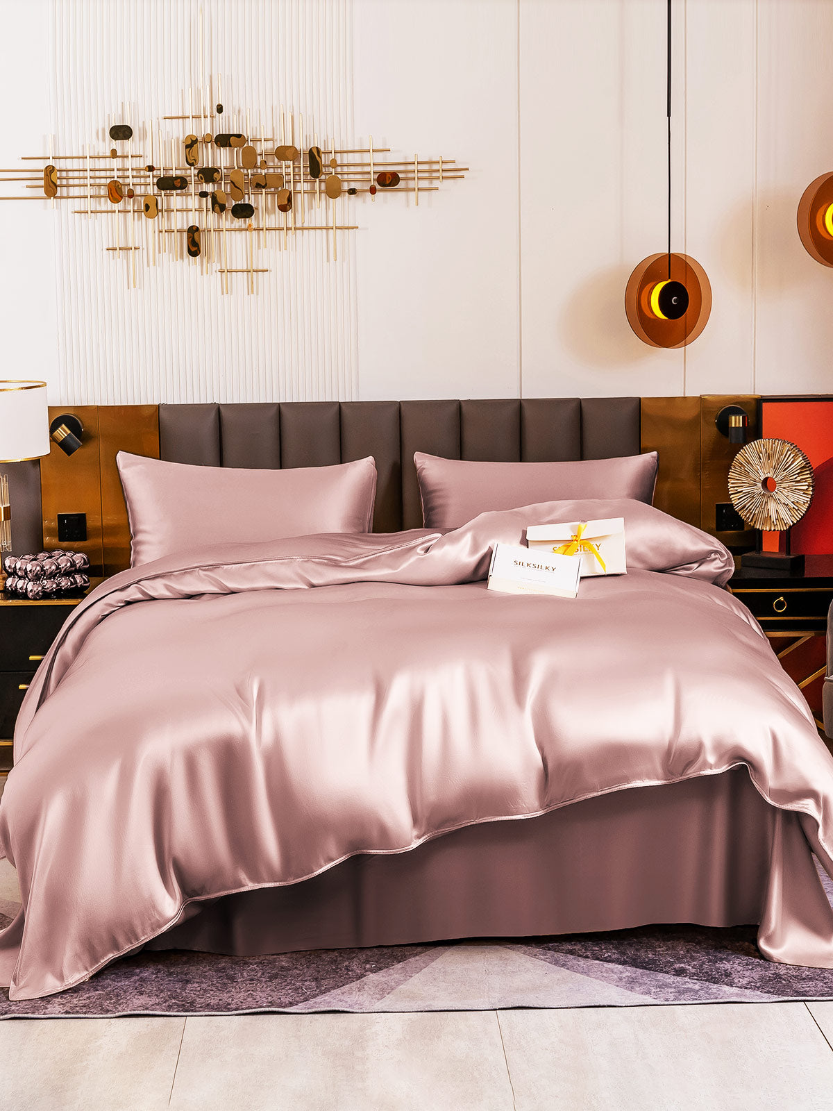 [Pale Mauve] SilkSilky-AU 19Momme Pure Silk Bedding Set 002