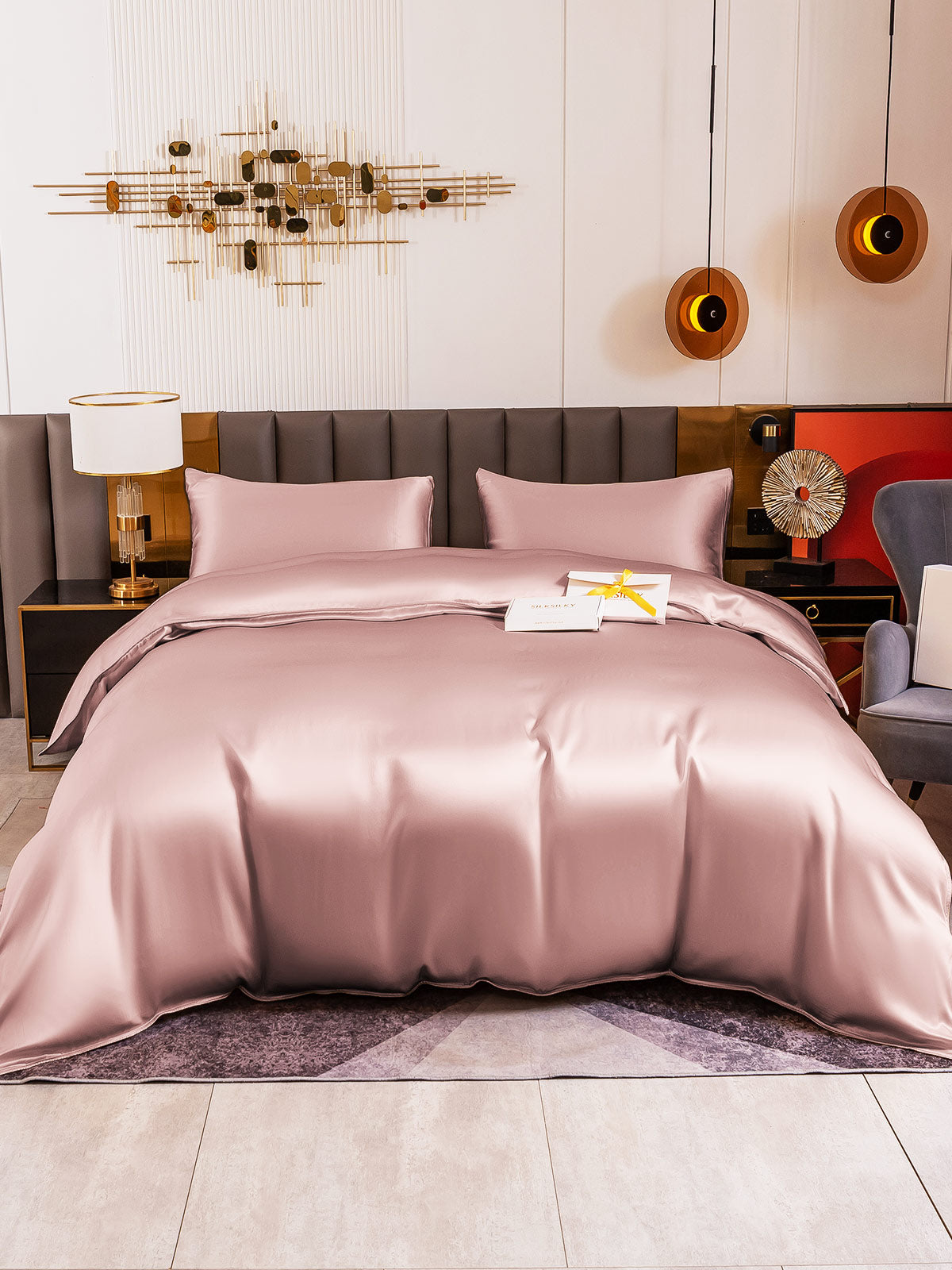 [Pale Mauve] SilkSilky-AU 19Momme Pure Silk Bedding Set 002