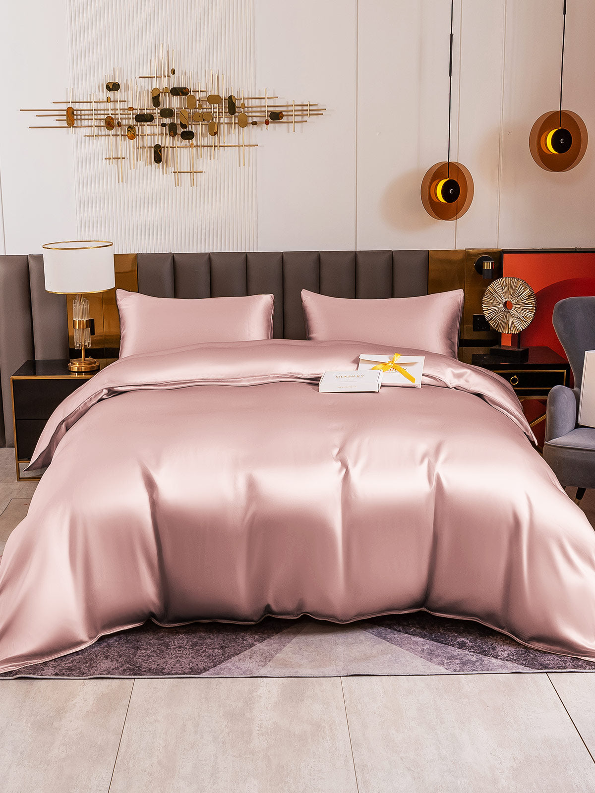 [Pale Mauve] SilkSilky-AU 19Momme Pure Silk Bedding Set 005