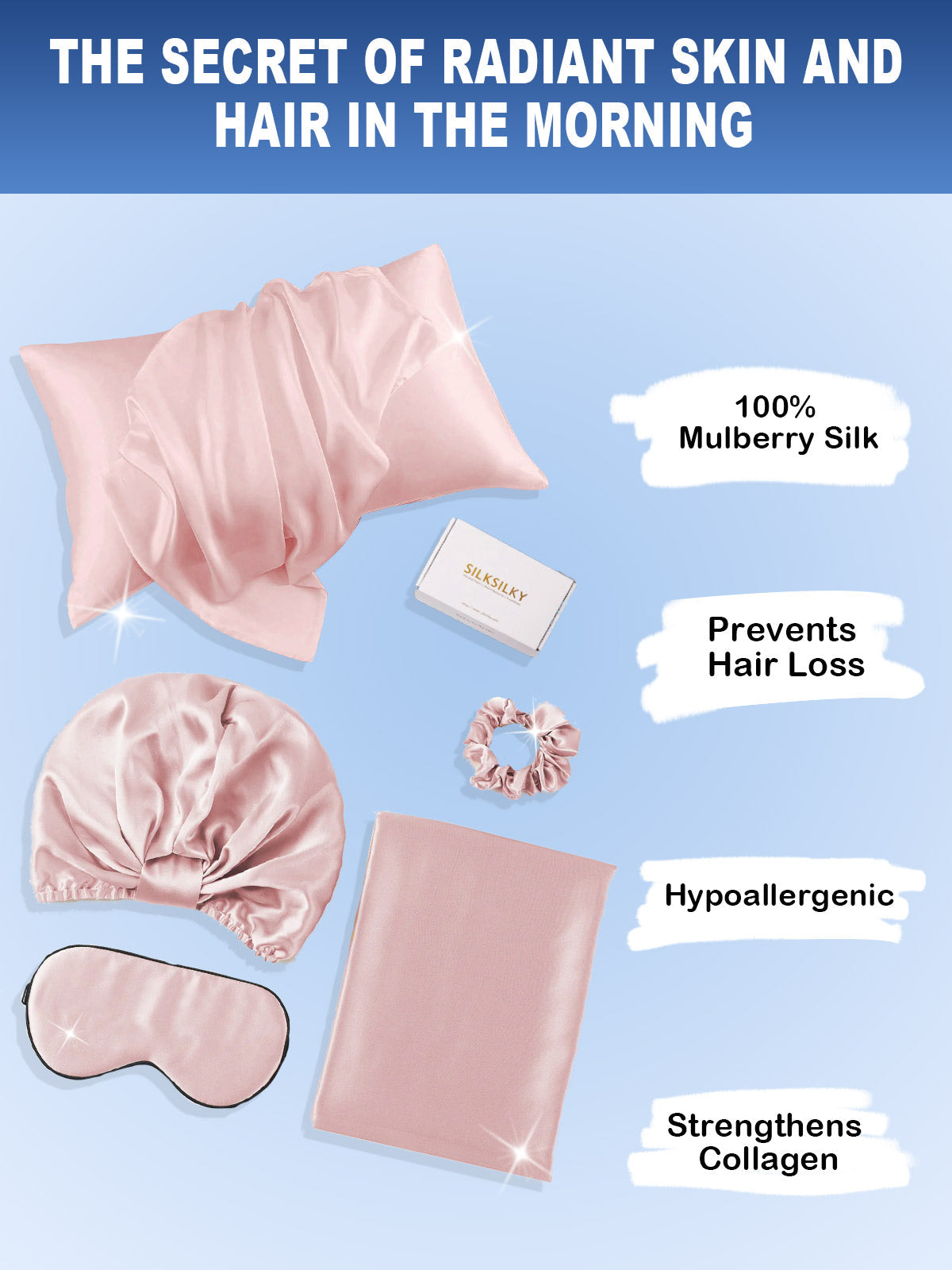 [Pale Mauve] SilkSilky-AU 19Momme Pure Silk Pillowcase Set 002