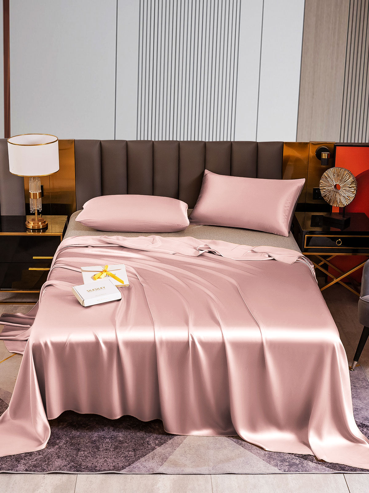 [Pale Mauve] SilkSilky-AU 22Momme Pure Silk Bedding Set 001