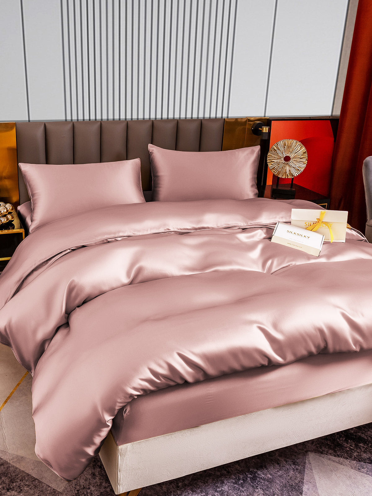 [Pale Mauve] SilkSilky-AU 22Momme Pure Silk Bedding Set 003