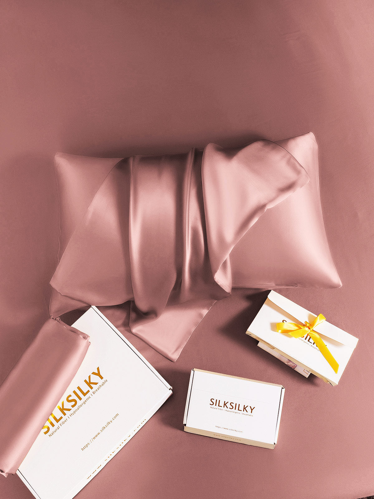[Pale Mauve] SilkSilky-AU 30Momme Pure Silk Pillowcase 005