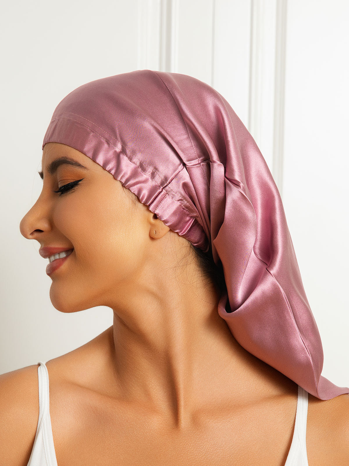 [Pale Mauve] SilkSilky-AU Pure Silk Sleep Cap 004