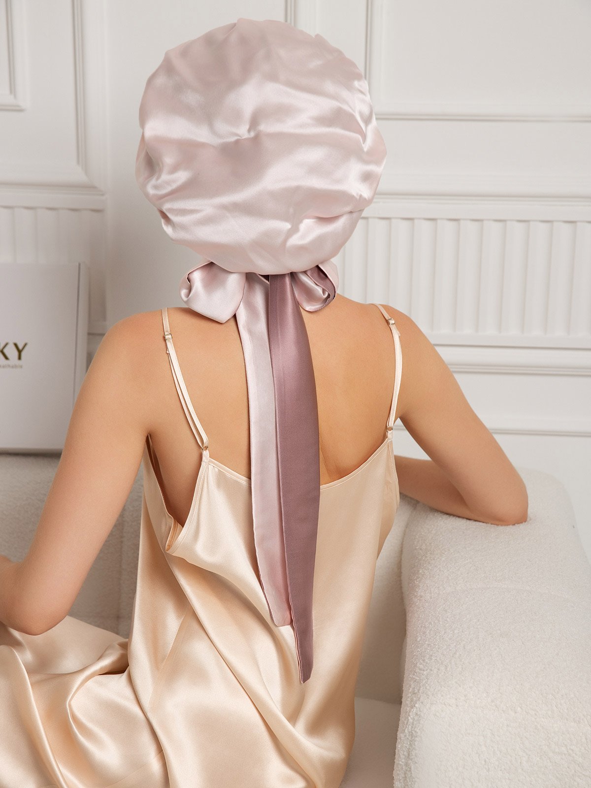 [Pale Mauve] SilkSilky-AU Pure Silk Sleep Cap 005