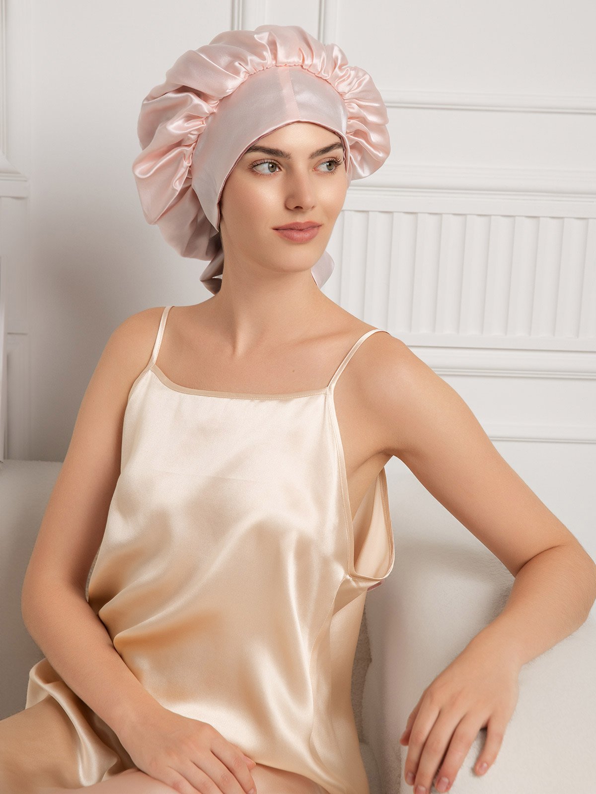[Pale Mauve] SilkSilky-AU Pure Silk Sleep Cap 009
