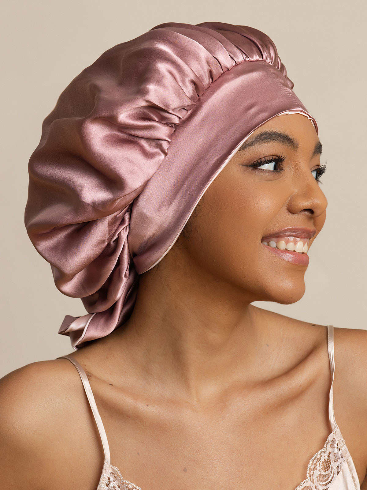 [Pale Mauve] SilkSilky-AU Pure Silk Sleep Cap 004