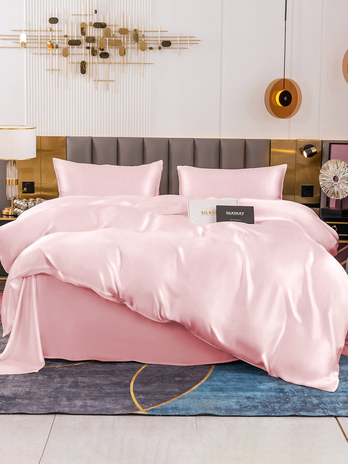 [Pink] SilkSilky-AU 19Momme Pure Silk Bedding Set 002