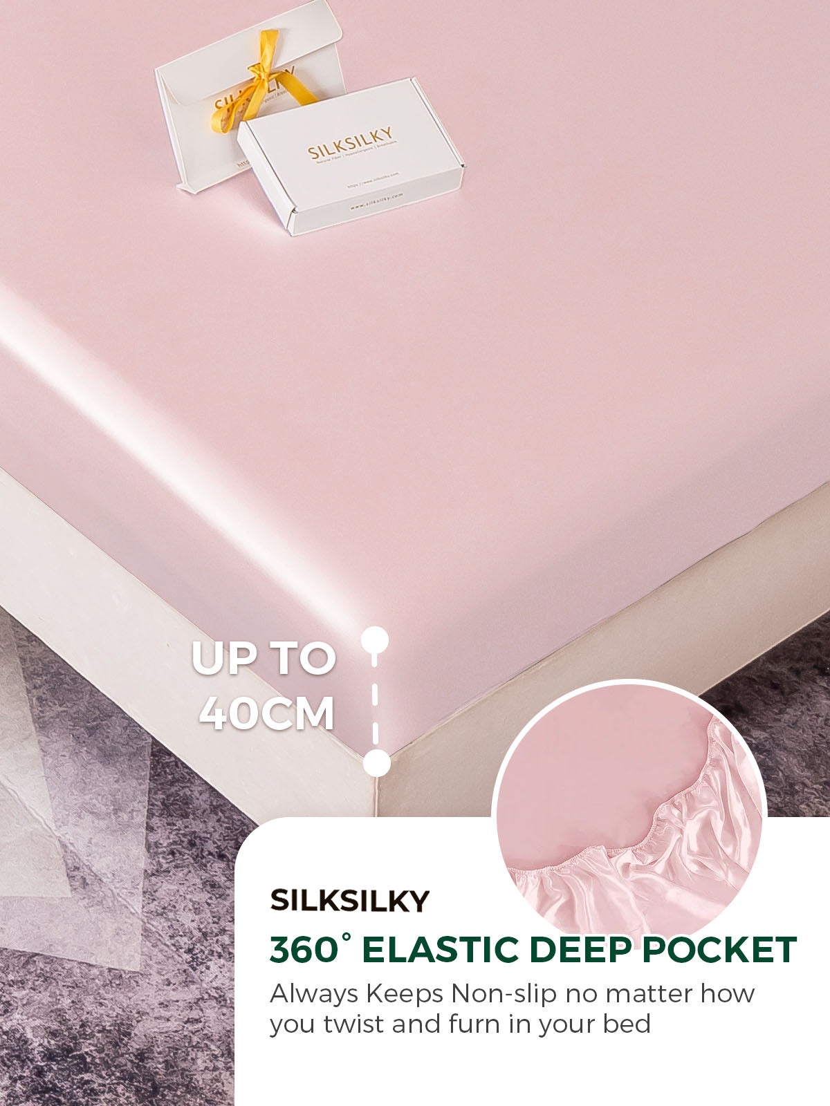 [Pink] SilkSilky-AU 22Momme Pure Silk Bedding Set 004