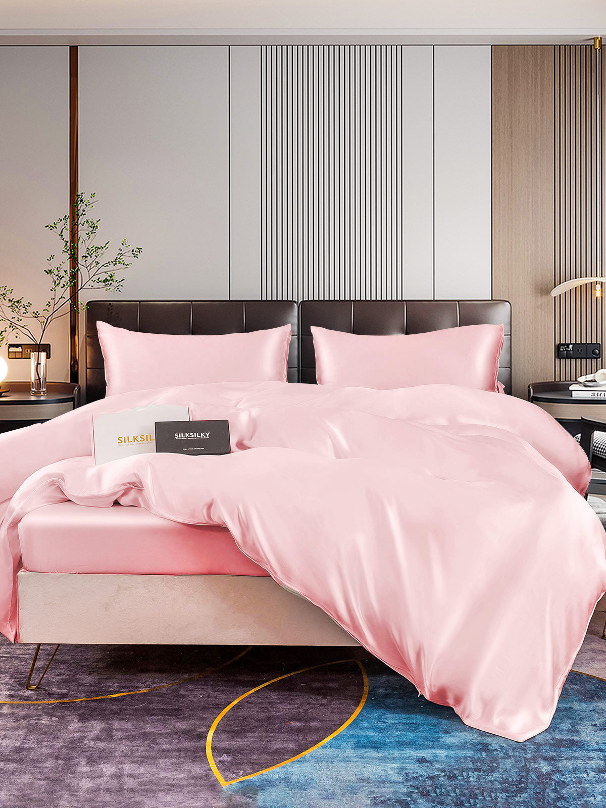 [Pink] SilkSilky-AU 22Momme Pure Silk Bedding Set 005