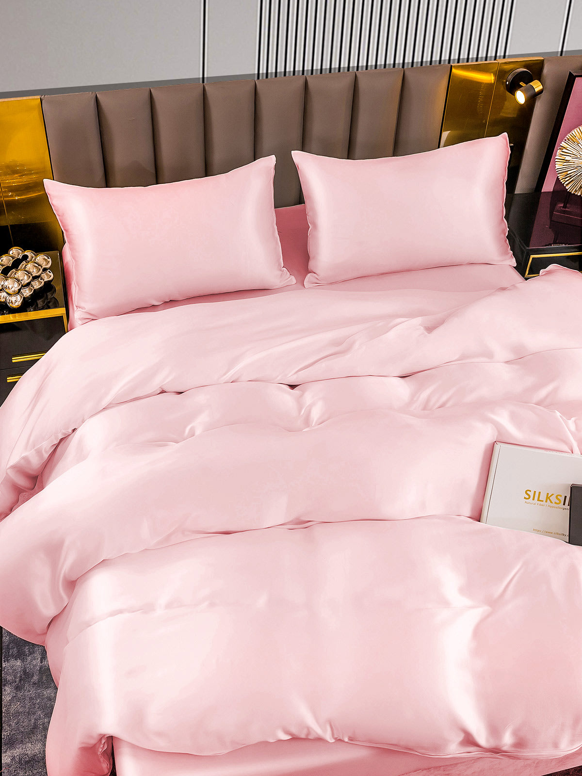[Pink] SilkSilky-AU 22Momme Pure Silk Bedding Set 006