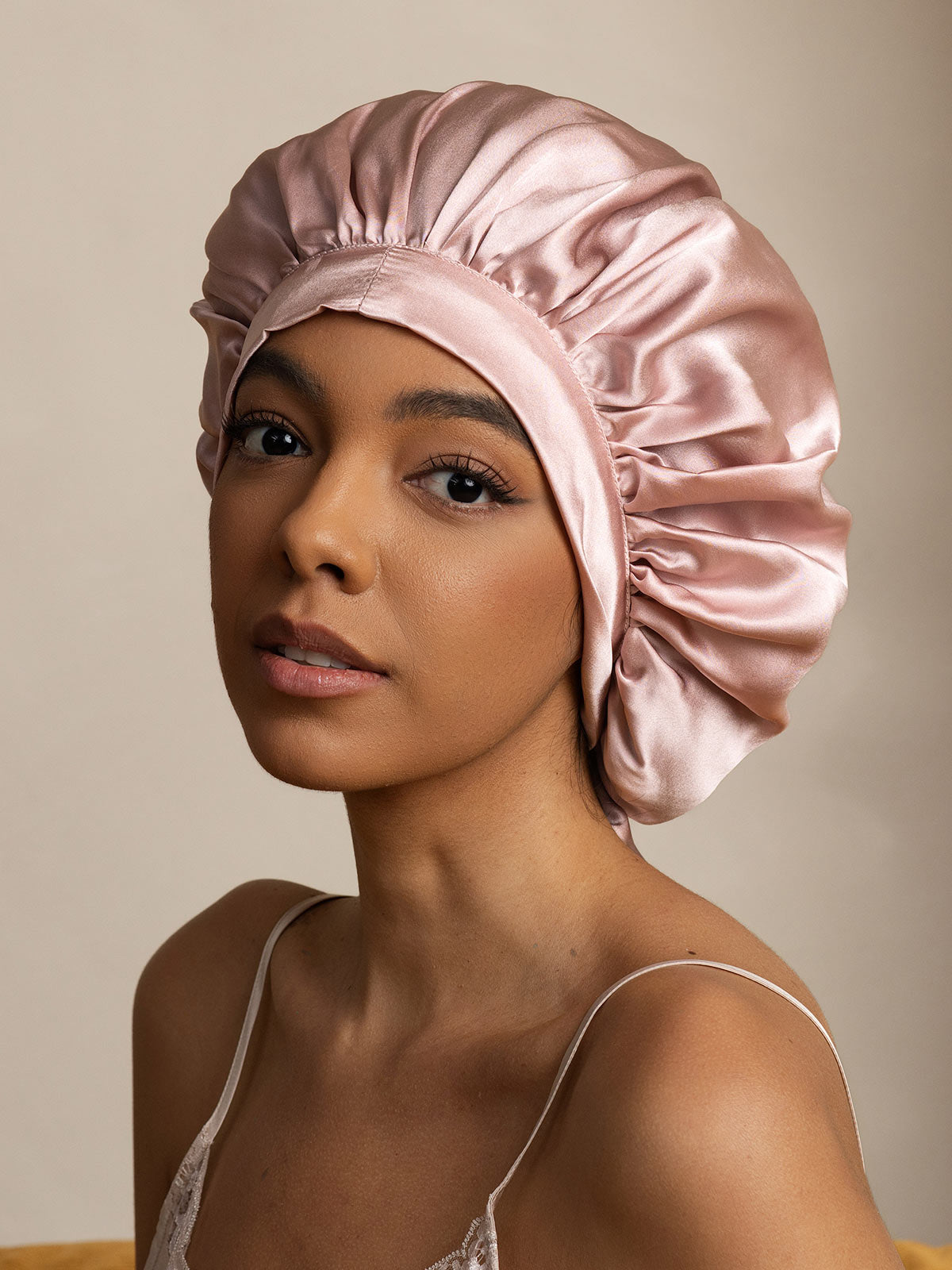 [Pink] SilkSilky-AU Pure Silk Sleep Cap 003