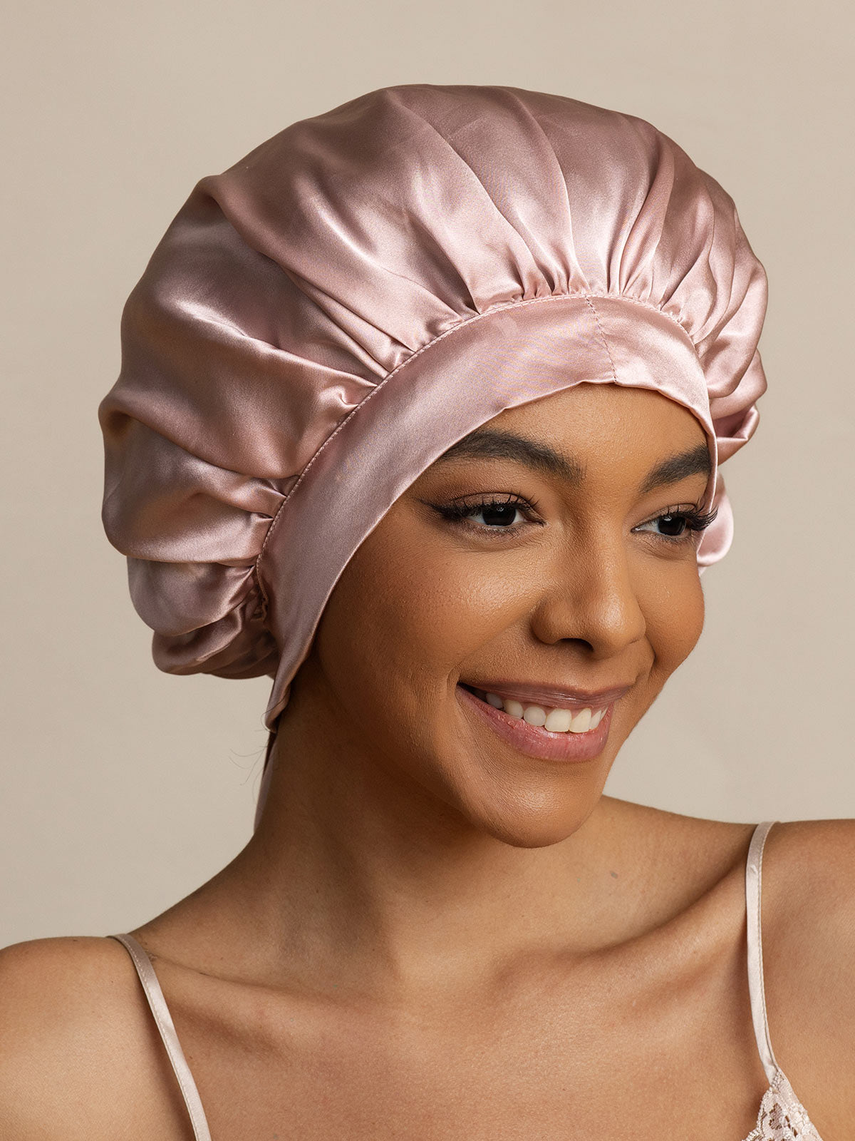 [Pink] SilkSilky-AU Pure Silk Sleep Cap 006