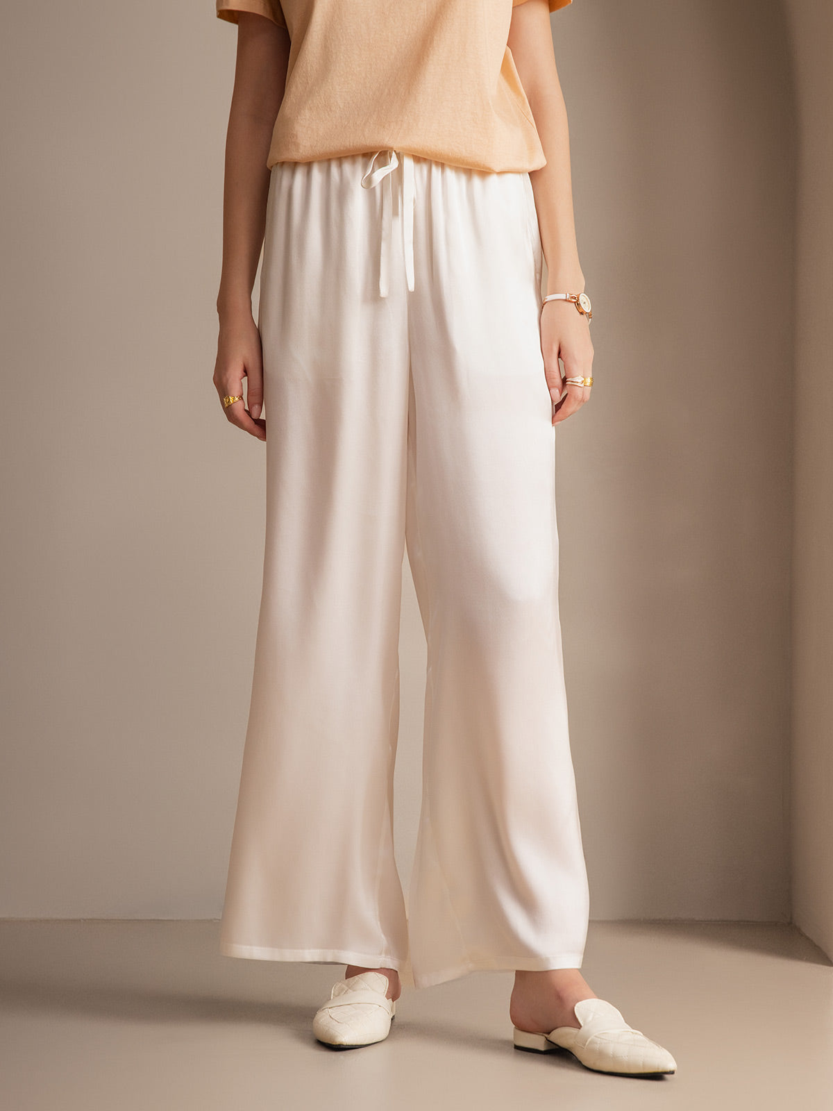 [Pink] SilkSilky-AU Pure Silk Womens Pants 007