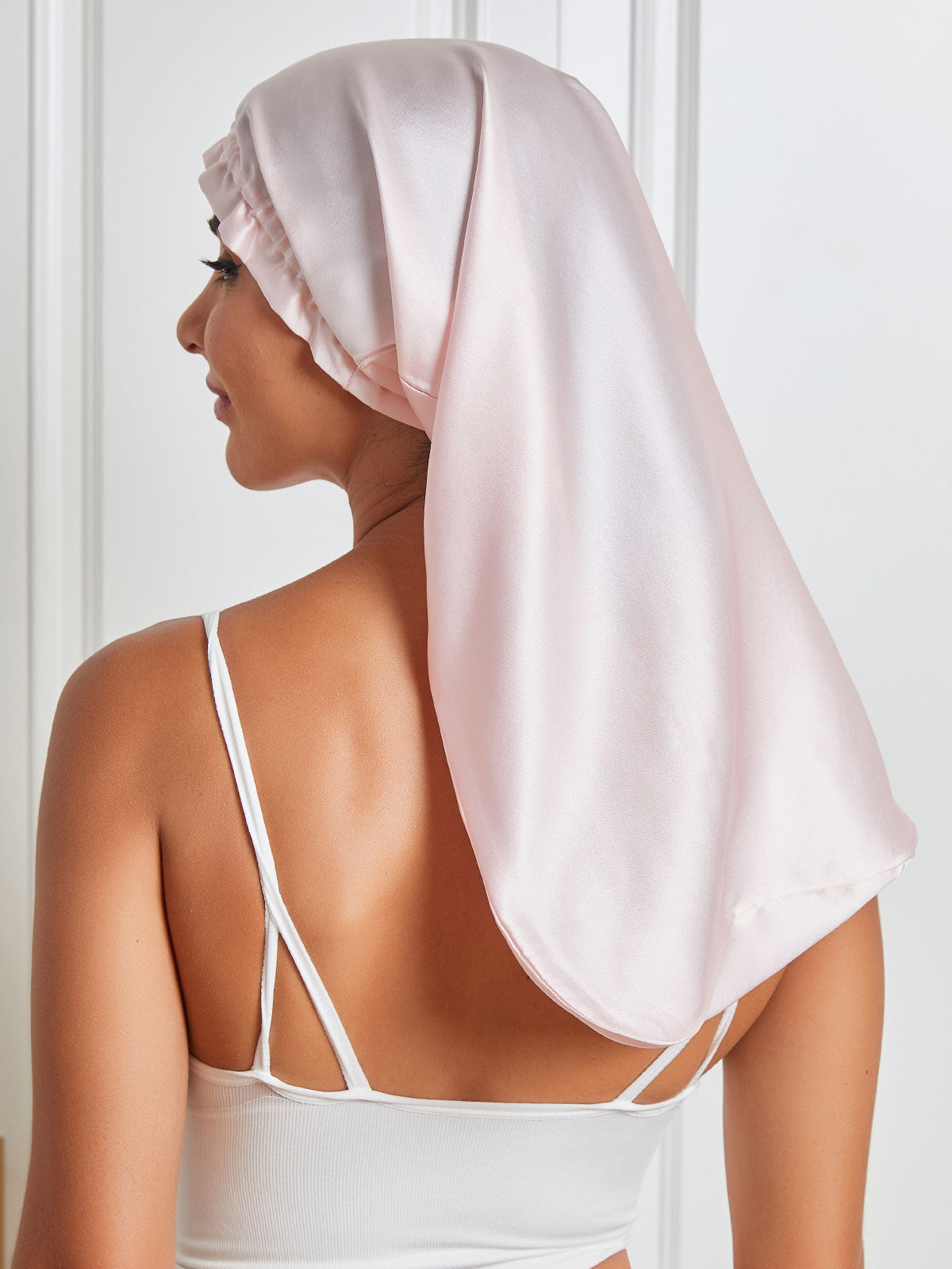[Pink] SilkSilky-AU Pure Silk Sleep Cap 002