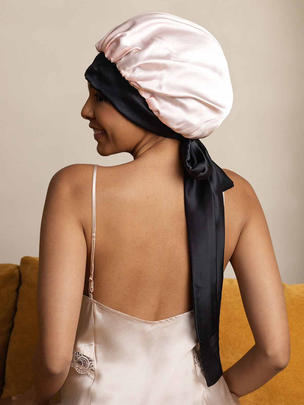 [Pink] SilkSilky-AU Pure Silk Sleep Cap 005