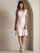 [Pink] SilkSilky-AU Sleeveless V Neck Dress 005
