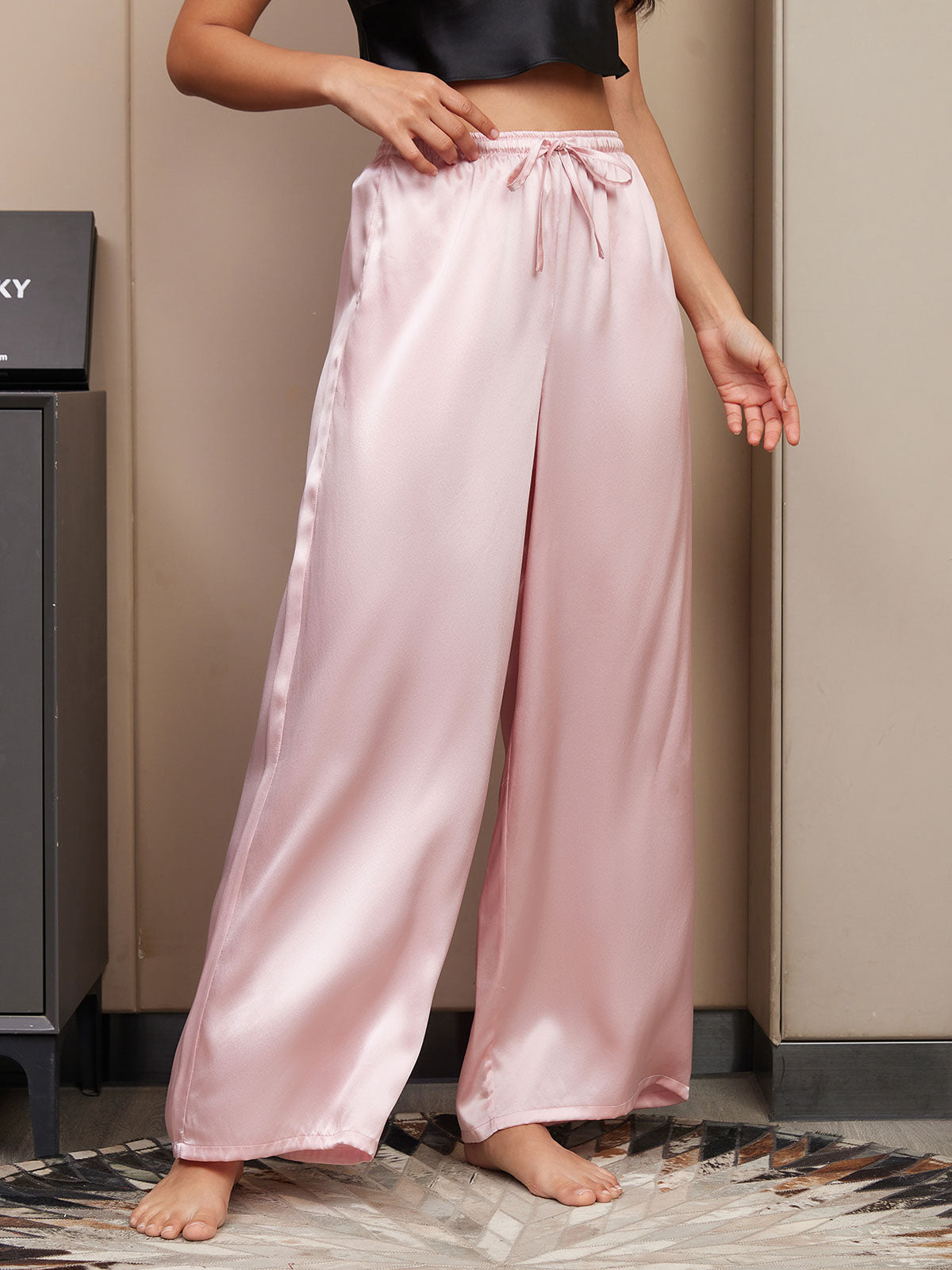 [Pink] SilkSilky-AU Pure Silk Womens Pants 004