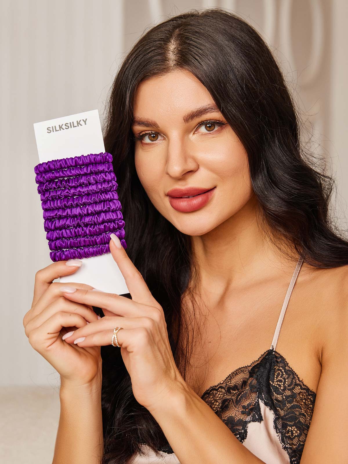 [Purple] SilkSilky-AU 19Momme Pure Silk Scrunchie 002
