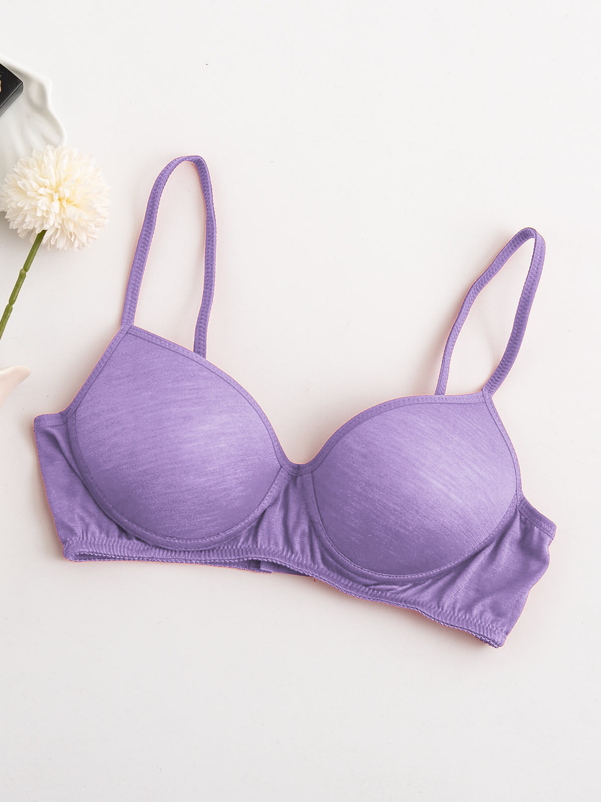[Purple] SilkSilky-AU Silk Knitted Bra 005
