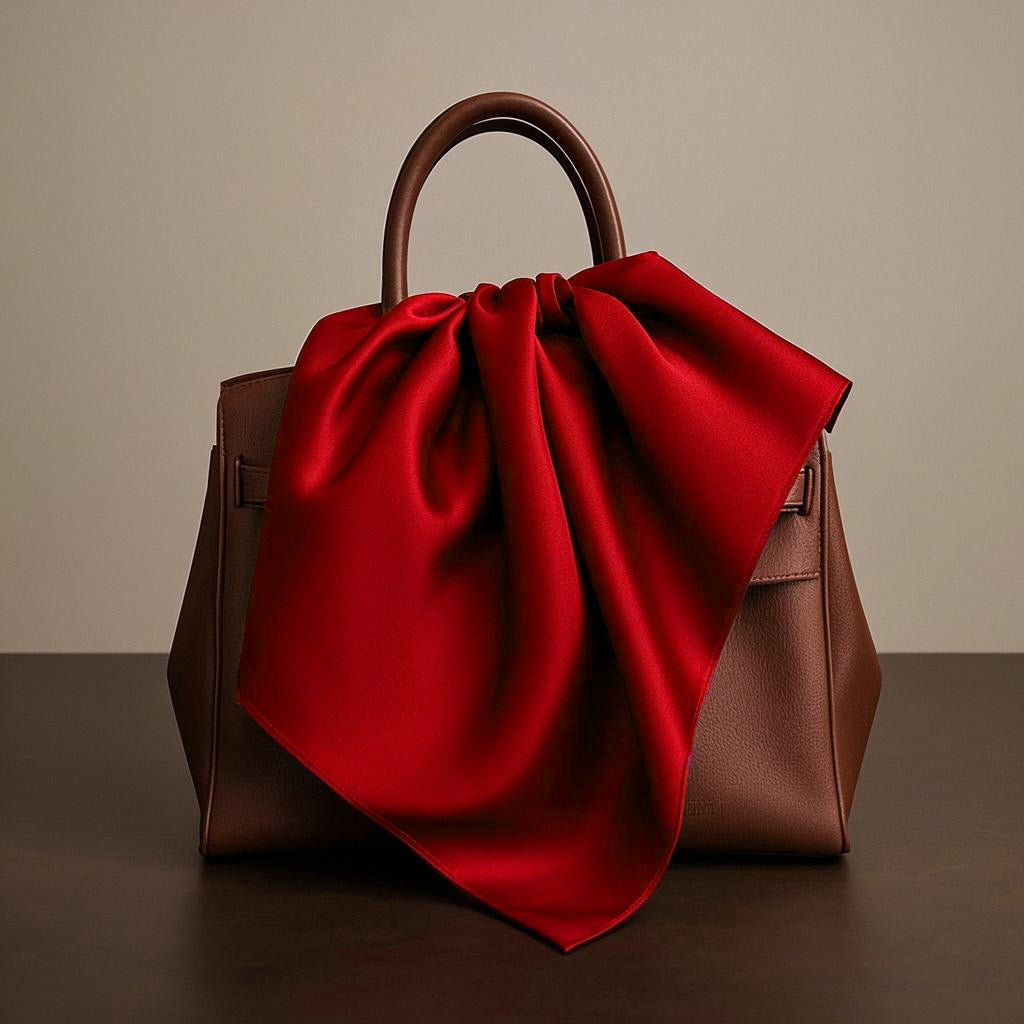 [Red] SilkSilky-AU Pure Silk Scarf 001