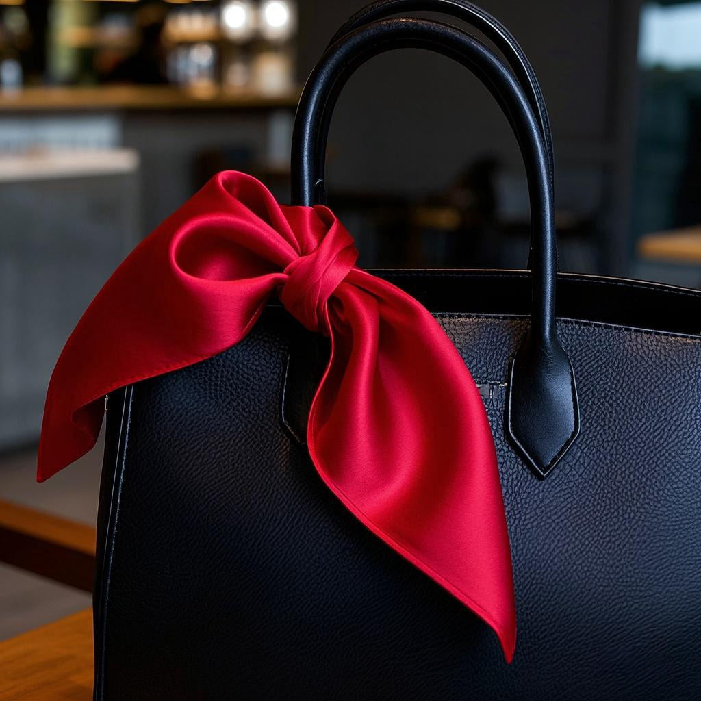 [Red] SilkSilky-AU Pure Silk Scarf 002