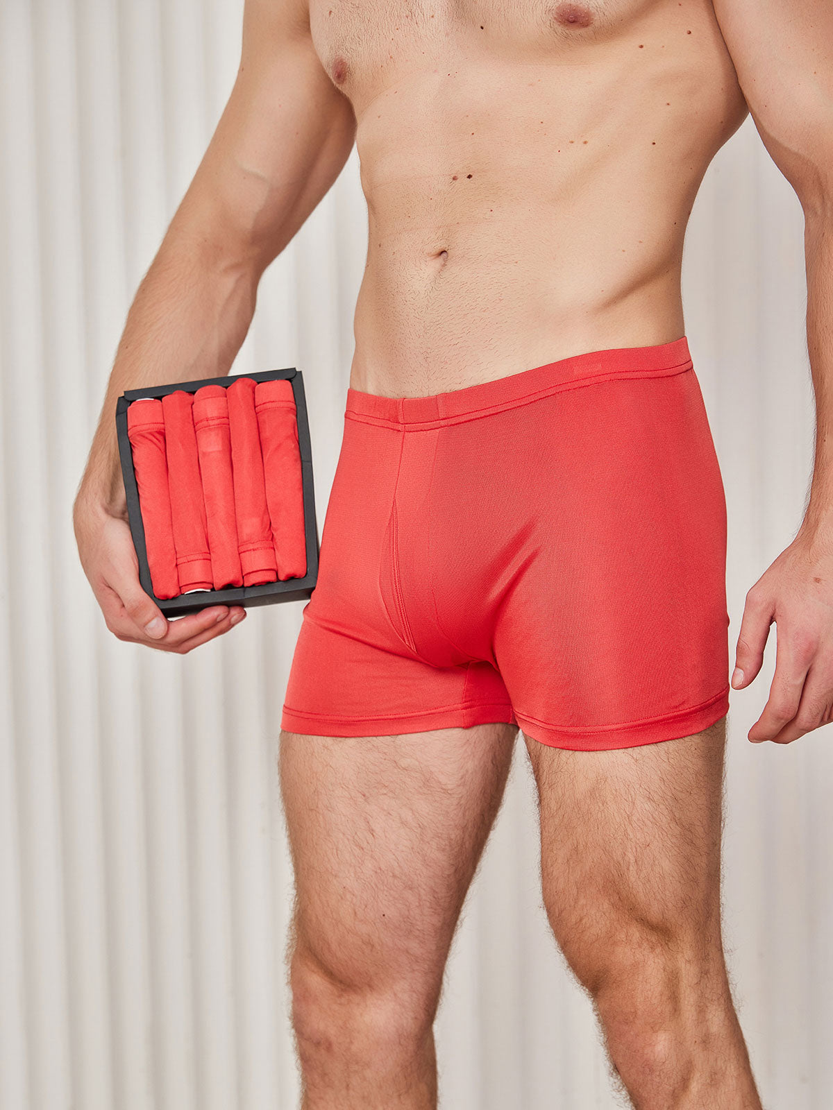 [Red] SilkSilky-AU Silk Knitted Mens Underwear 001