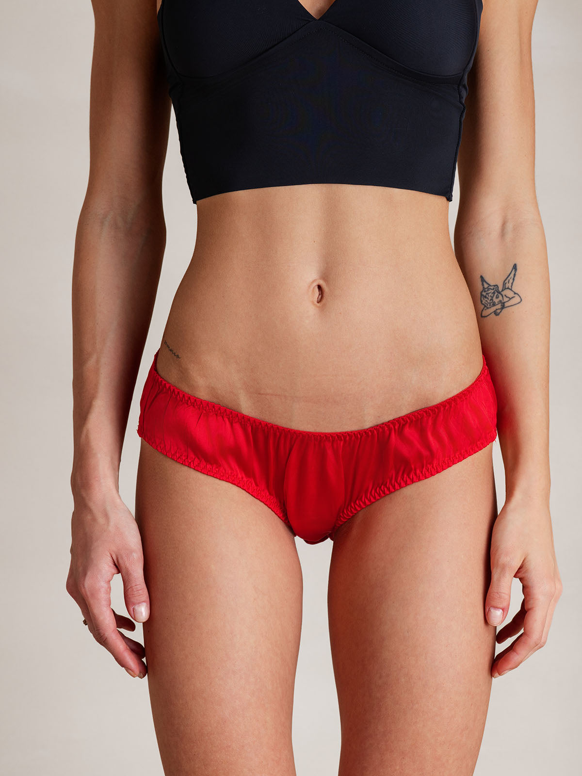 [Red] SilkSilky-AU Silk Knitted Panty 003