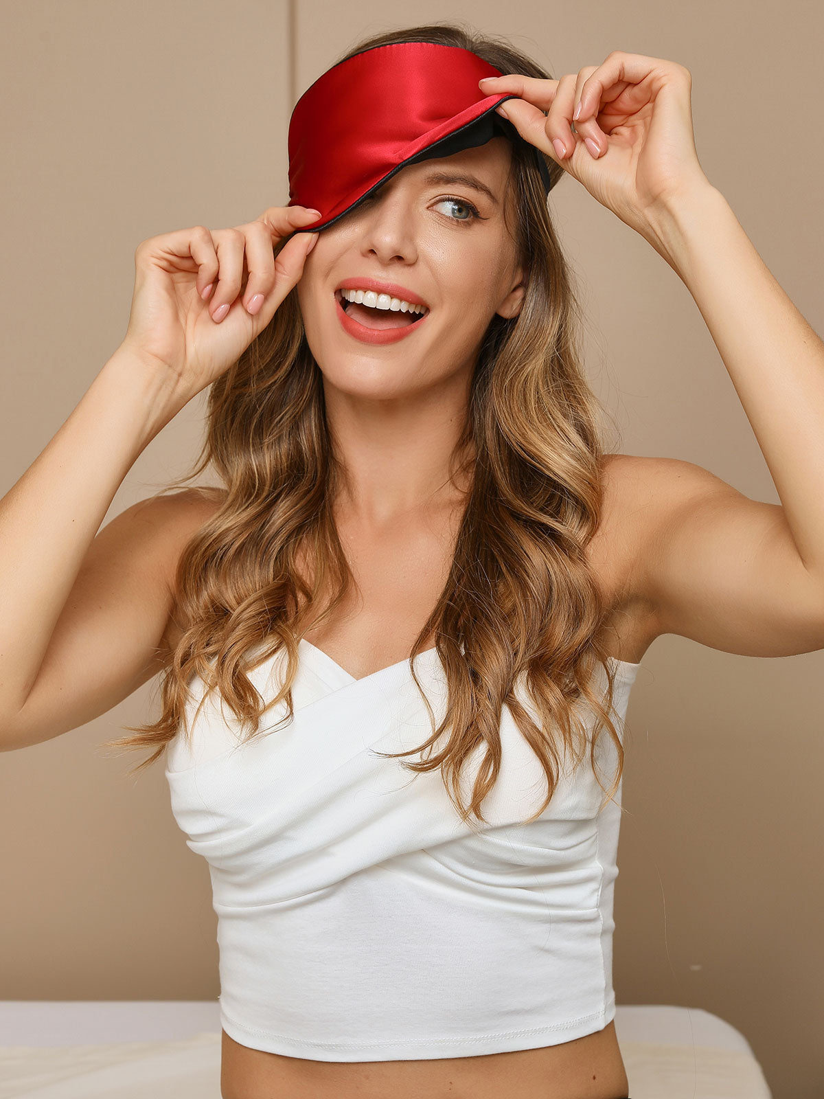 [Red] SilkSilky-AU 19Momme Pure Silk Eye Mask 003