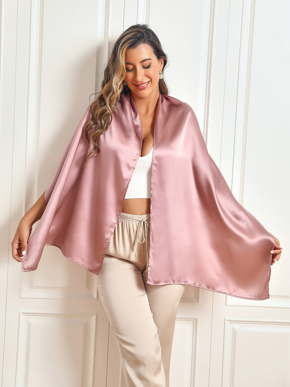 SilkSilky-AU Pure Silk Scarf Lavender 009