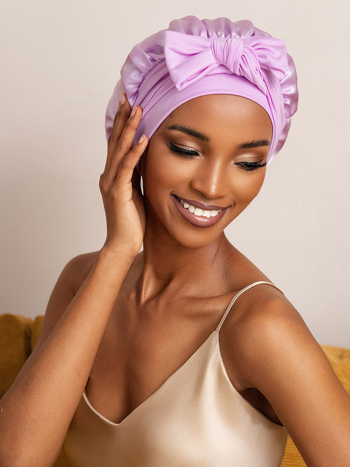 SilkSilky-AU Pure Silk Sleep Cap Lavender 008