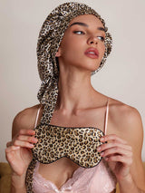 SilkSilky-AU Pure Silk Sleep Cap Leopard 004