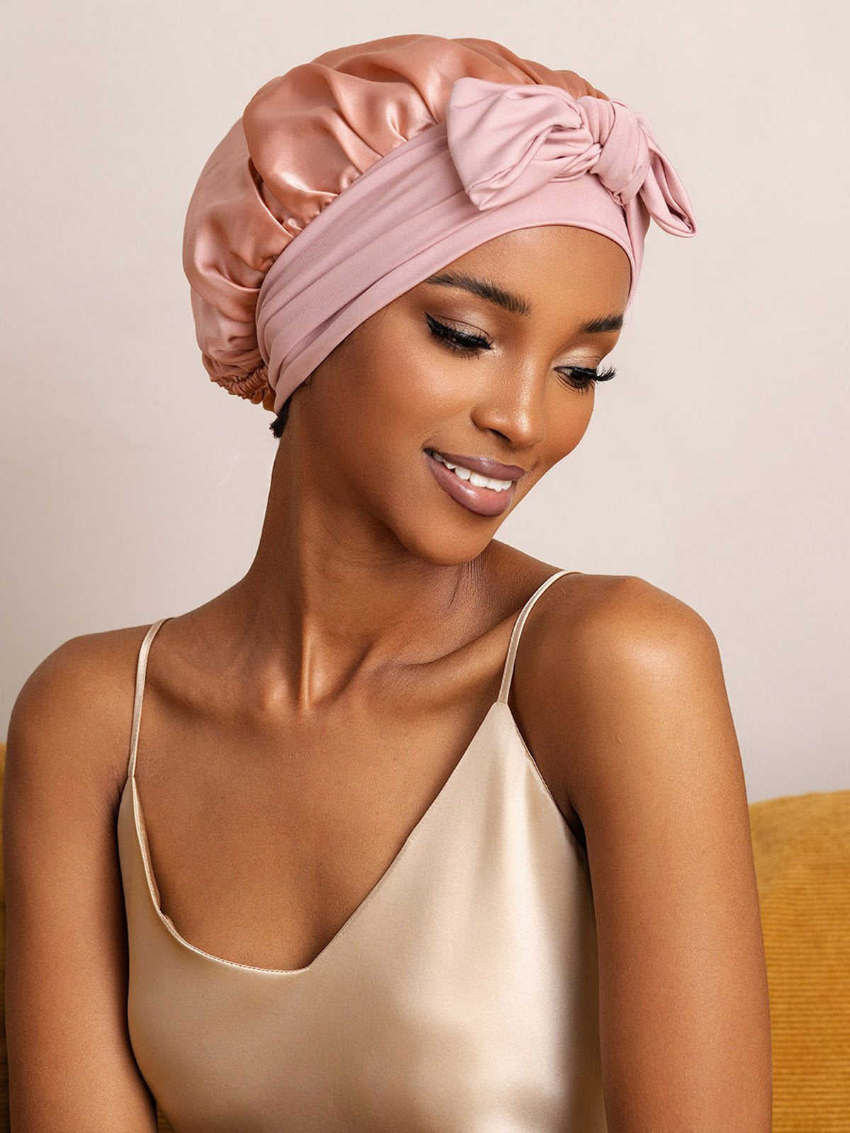 SilkSilky-AU Pure Silk Sleep Cap Pink 004