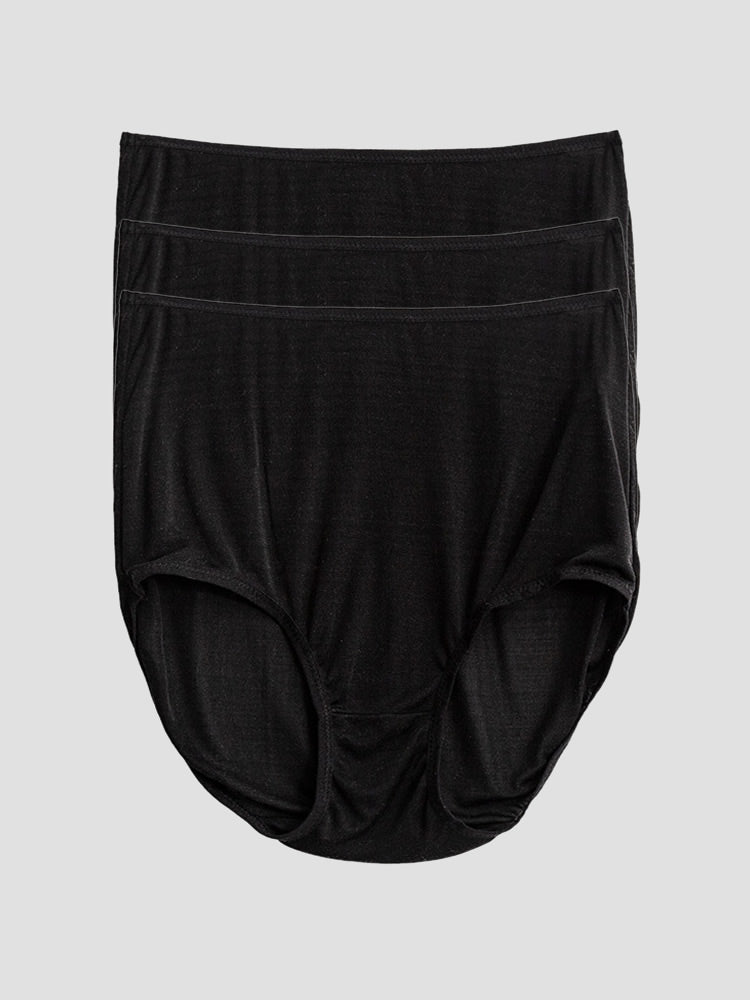 SilkSilky-AU Silk Knitted Panty Black 006