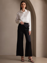 [White] SilkSilky-AU Long Sleeve Lapel Collar Women's Shirt 008
