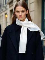 [White] SilkSilky-AU Scarf 001