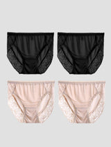 [Black+Beige] SilkSilky-AU Silk Jersey Panty 003