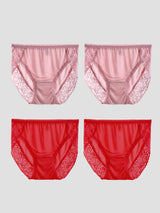 [Pink+Red] SilkSilky-AU Silk Jersey Panty 003