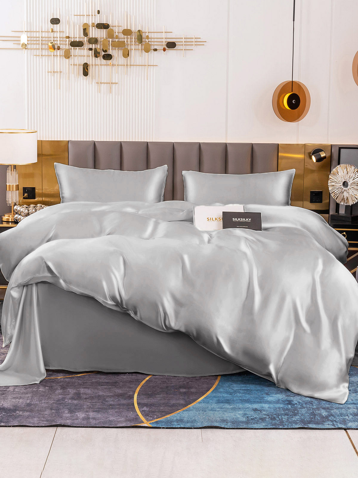 [Silver] SilkSilky-AU 19Momme Pure Silk Bedding Set 002