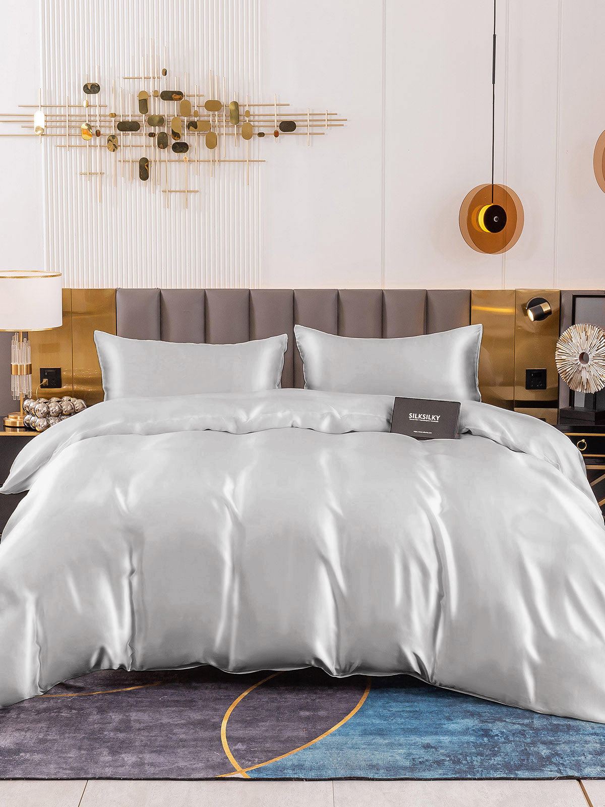 [Silver] SilkSilky-AU 19Momme Pure Silk Bedding Set 003
