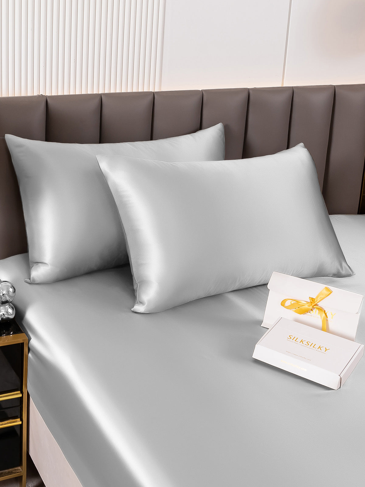 [Silver] SilkSilky-AU 19Momme Pure Silk Pillowcase 001