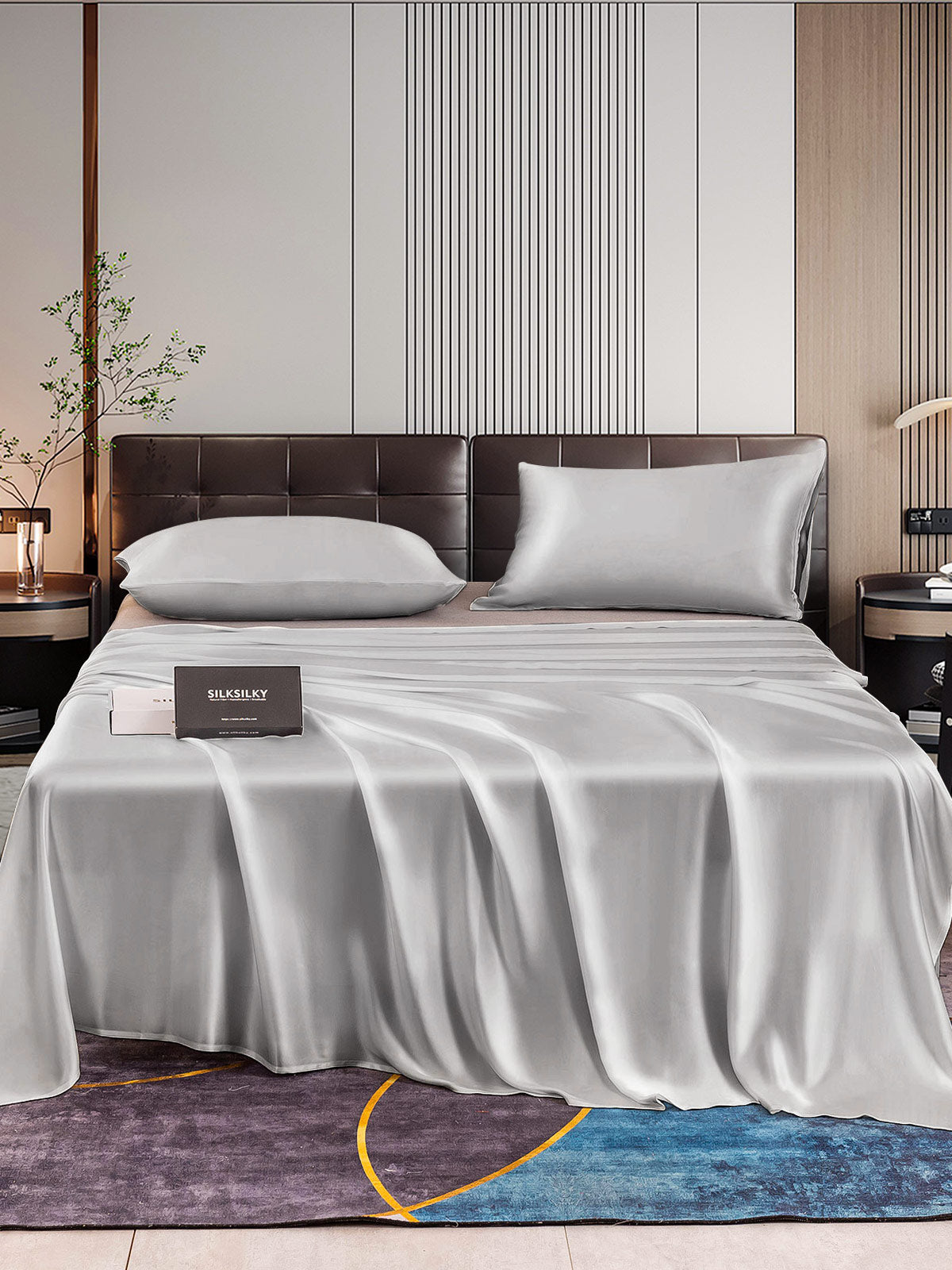 [Silver] SilkSilky-AU 22Momme Pure Silk Bedding Set 001
