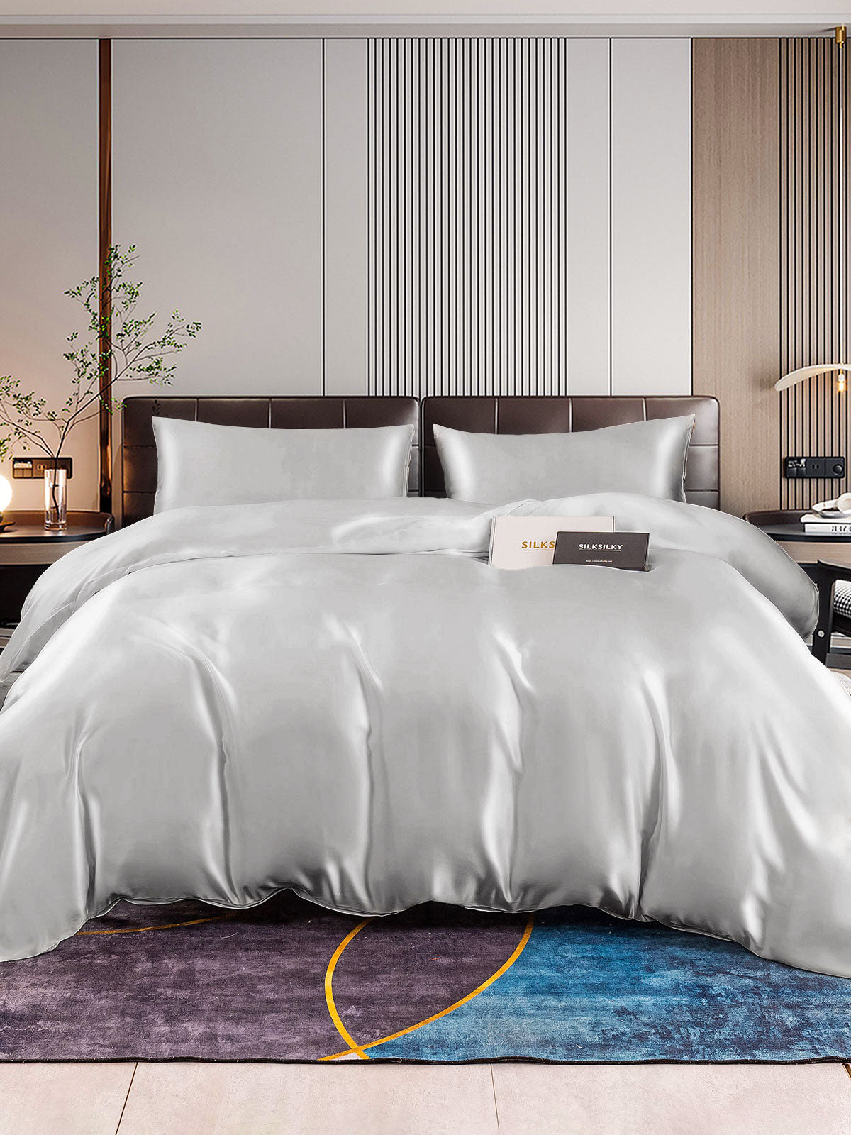 [Silver] SilkSilky-AU 22Momme Pure Silk Bedding Set 001