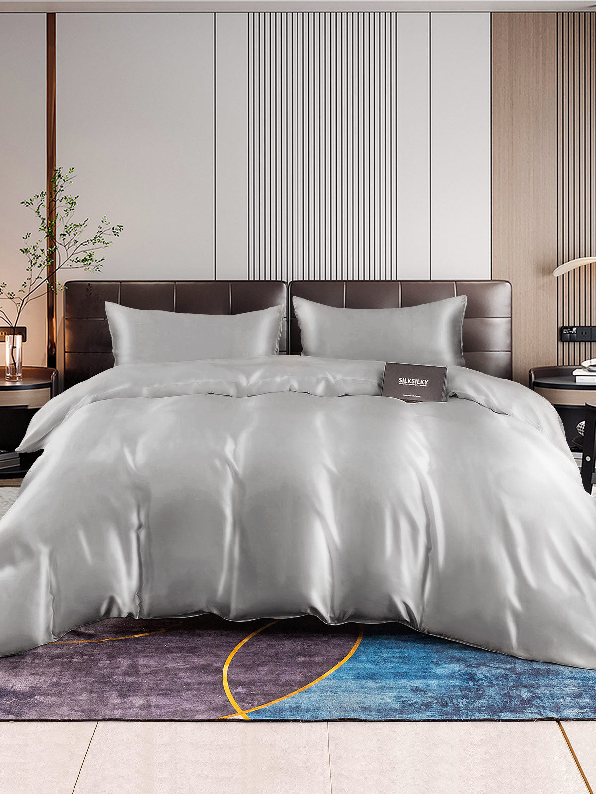 [Silver] SilkSilky-AU 22Momme Pure Silk Bedding Set 001