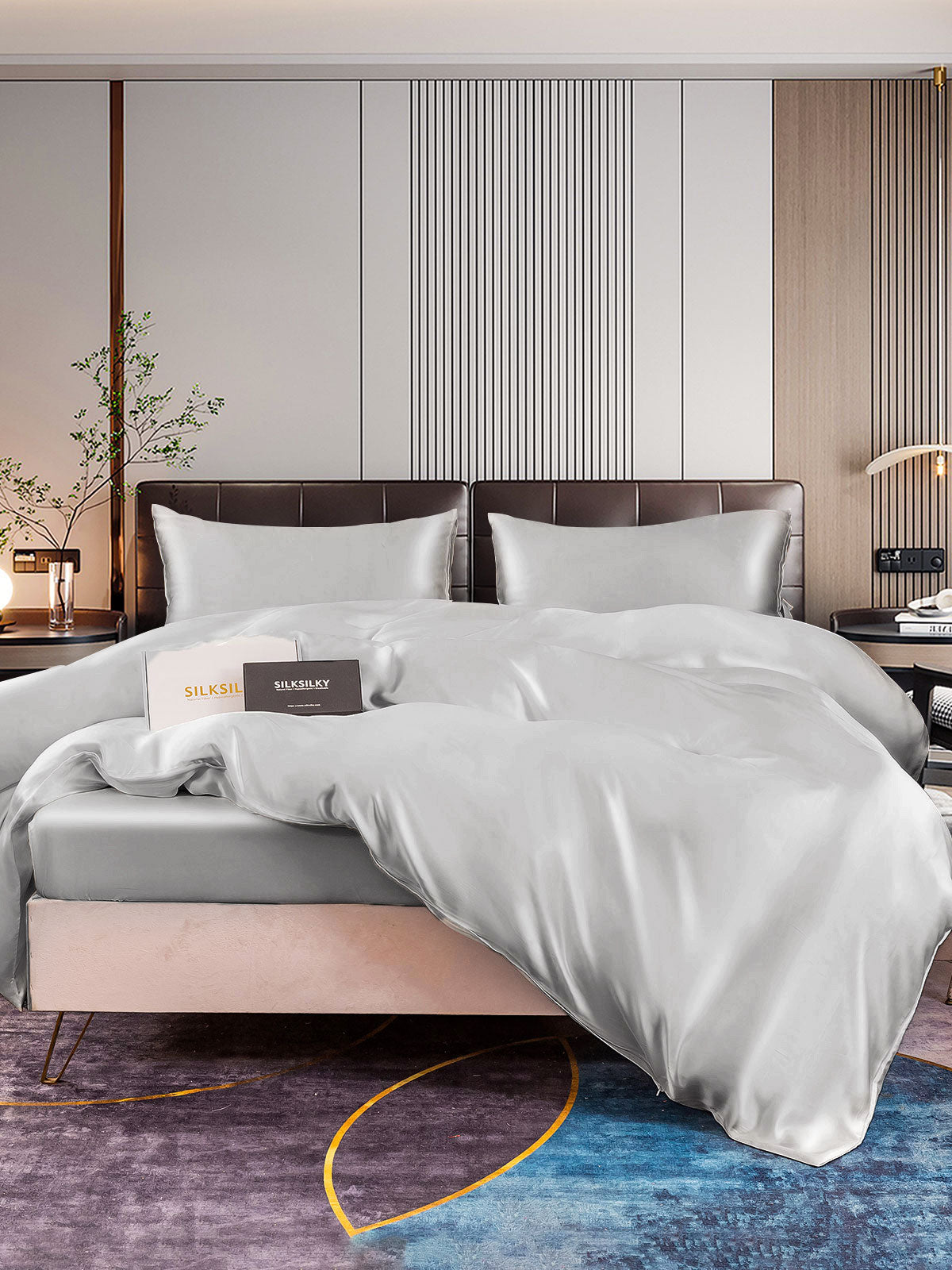 [Silver] SilkSilky-AU 22Momme Pure Silk Bedding Set 006