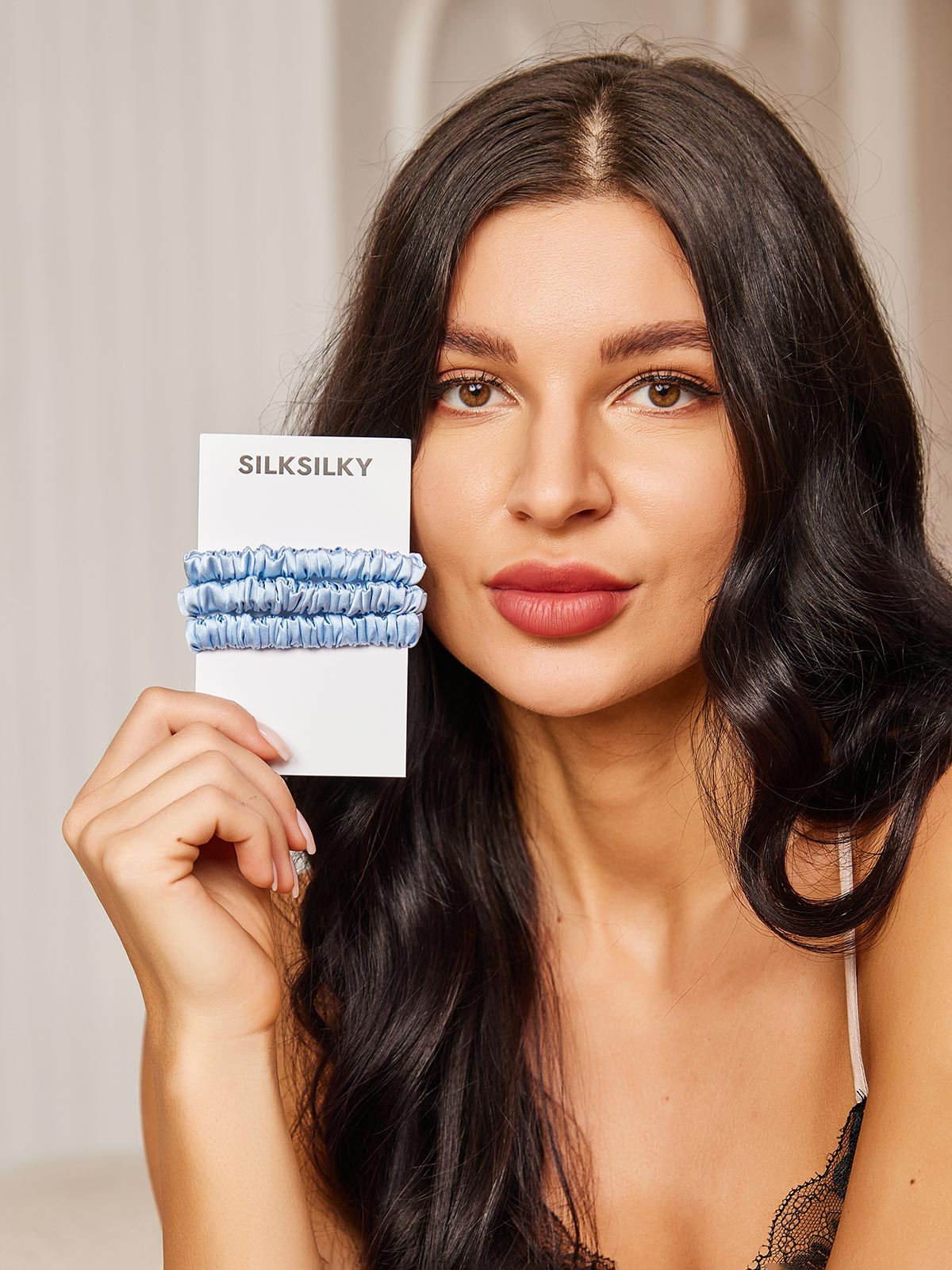 [Sky Blue] SilkSilky-AU 19Momme Pure Silk Scrunchie 002