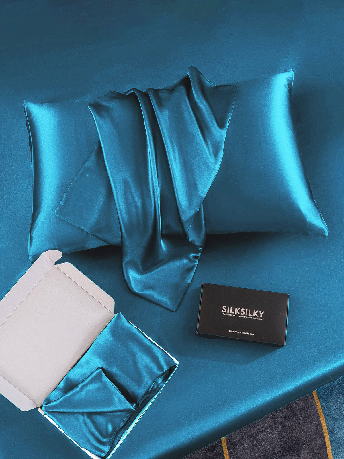 [Teal] SilkSilky-AU 19Momme Pure Silk Pillowcase 007