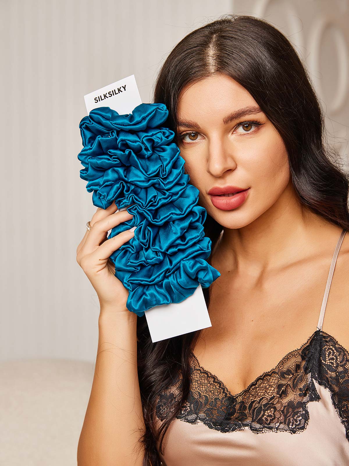[Teal] SilkSilky-AU 19Momme Pure Silk Scrunchie 001