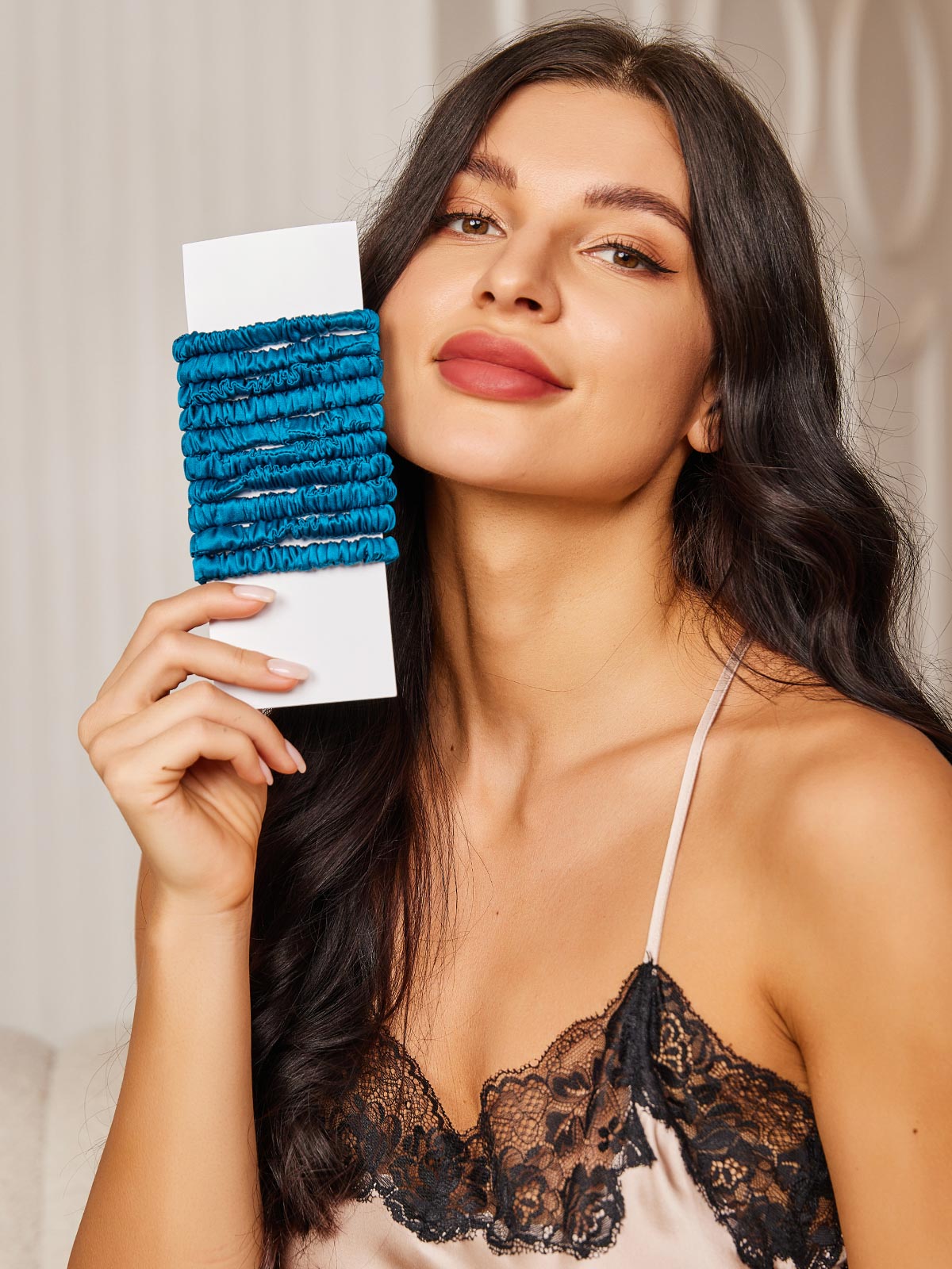 [Teal] SilkSilky-AU 19Momme Pure Silk Scrunchie 002