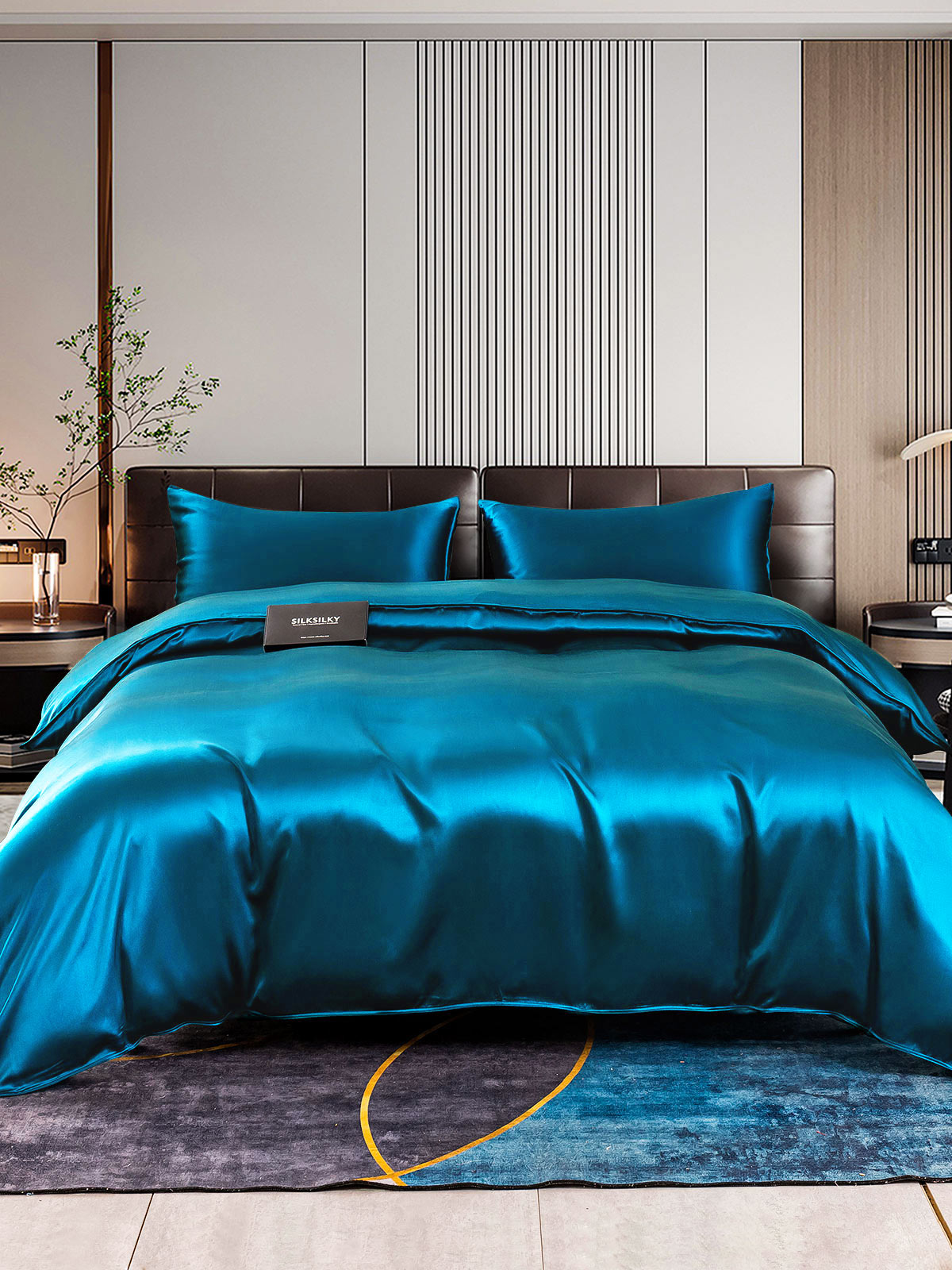 [Teal] SilkSilky-AU 22Momme Pure Silk Bedding Set 001